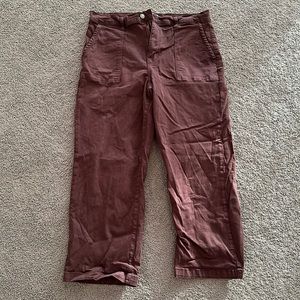 Maroon wide leg denim. Size 16